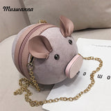 Cute Pig Suede Crossbody Women Bag