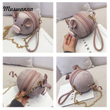Cute Pig Suede Crossbody Women Bag