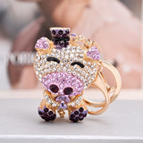 Cute Crystal Rhinestone Pig Keychain