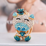 Cute Crystal Rhinestone Pig Keychain