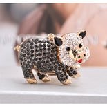 Cute Crystal Rhinestone Pig Keychain