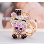 Cute Crystal Rhinestone Pig Keychain