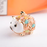 Pig Keychain Metal Rhinestone Keyring