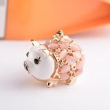 Pig Keychain Metal Rhinestone Keyring