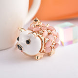 Pig Keychain Metal Rhinestone Keyring