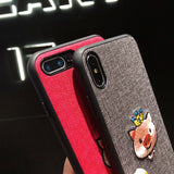 Embroidered Crown Pig Mobile Shell for iPhone