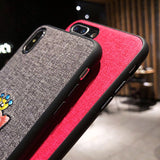 Embroidered Crown Pig Mobile Shell for iPhone