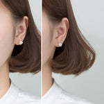 Sterling Silver Elegant Pig Pearl Stud Earrings