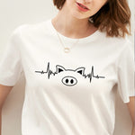 Pig Heartbeat Women Cotton T-shirt