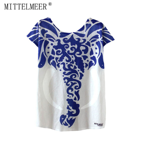 Cute Elephant Print T-Shirt