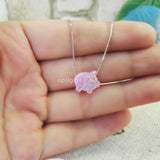 Pig Opal Necklace 925 Sterling Silver & Pendant