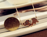 Cute Elephant Family Stroll Design Necklace