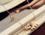 Cute Elephant Family Stroll Design Necklace
