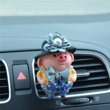 Cute Diamond Pig Doll Car Freshener