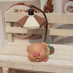 Cute Battery Powered Pig Bedside Lamp