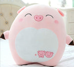Cartoon expression pig figurine cute cute pink pig plush toy