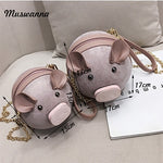 Cute Pig Suede Crossbody Women Bag