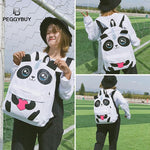 3D Panda Canvas Backpack