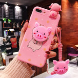 Pink Pig Nose iPhone Case With Lanyard