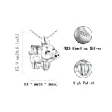 Unique Charms Pig Flying Pendant Necklace 925 Sterling Silver