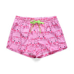 Sexy Pink Pig Print Beach Womens Shorts