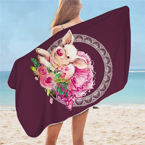 Cute Pig Beach Towel 75cmx150cm